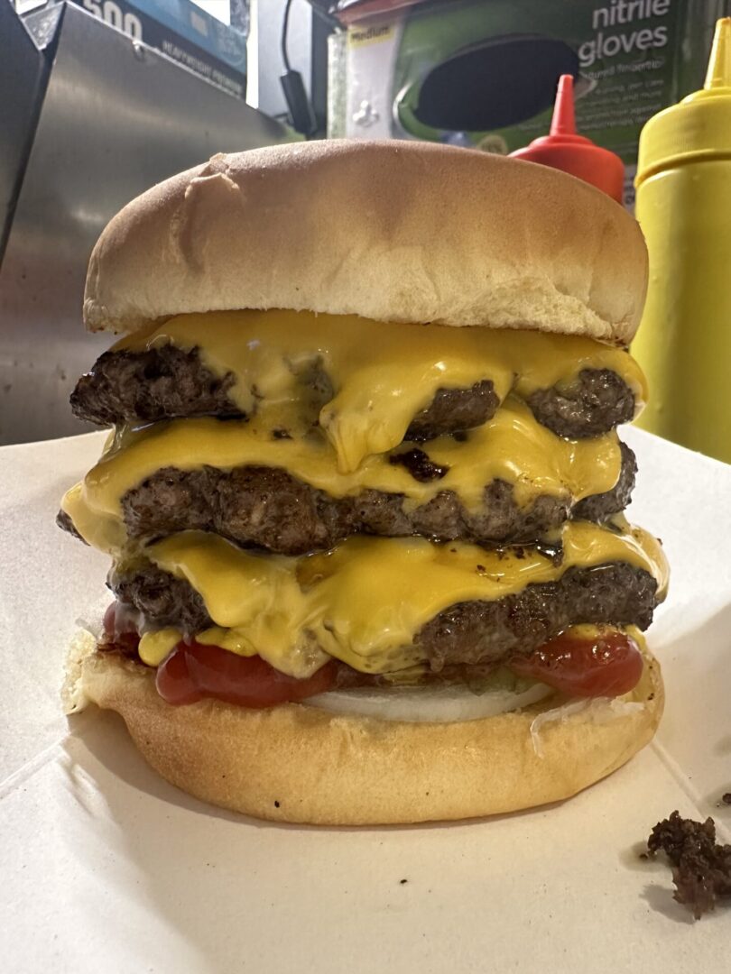 closeup shot of delicious burger